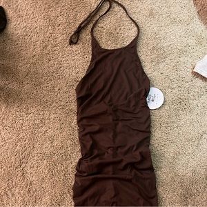 Chocolate brown princess Polly halter dress